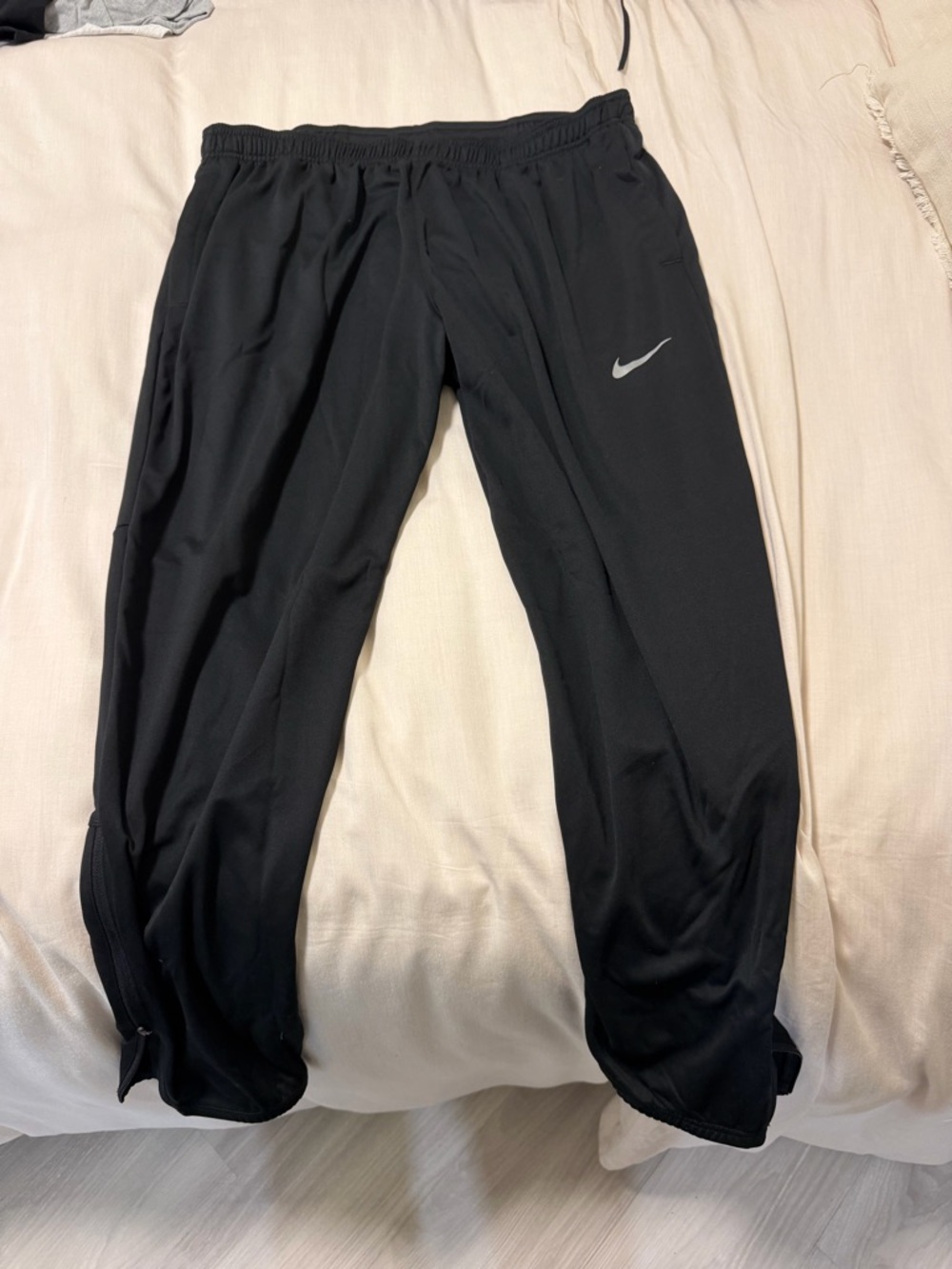 Nike Black Track Pants with Silver Swoosh